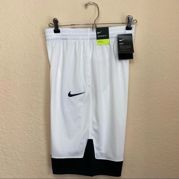 Pantalones Cortos de Baloncesto Nike Dri-FIT Niños XL Blanco Negro Ajuste Estándar CU9137-100 Nuevos Foto 2 de 4