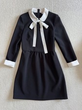 Red Valentino 38 Long Sleeve Classic Black Dress With Ribbon