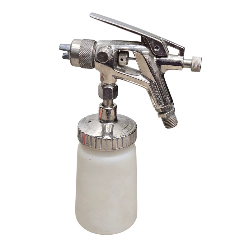 Vintage Sharpe Airbrush Spray Gun Los Angeles USA Chrome with Plastic Bottle