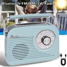 AM/FM/SW 3-Band Portable Bluetooth Radio with Solar Panel USB/AUX For Xmas Gift