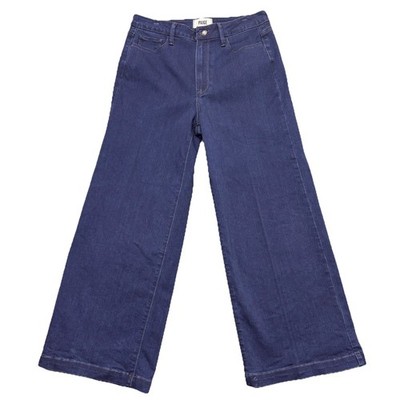 Paige Jeans Women s Size 29 Genesee Crop Wide Leg High Rise Dark Wash Denim