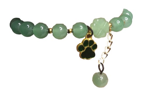 Armband Grün Kunststoff Perlen Stretch Schmuck In Box. Mit Pfotenabdruck Anhänger - Bild 7 von 8