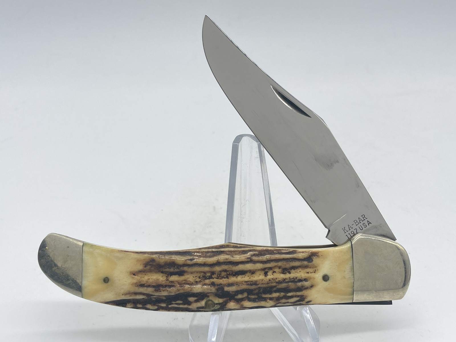 KA-BAR USA 1197 Genuine Stag Folding Hunter