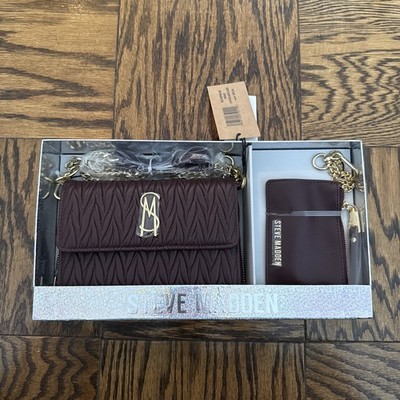 Steve Madden Boxed Carina Crossbody Wallet Bcarinam Wine 