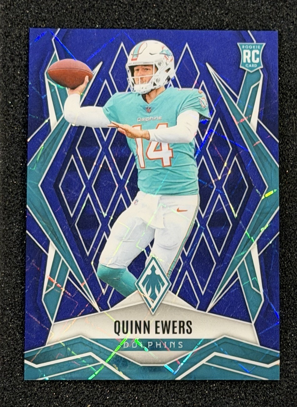 2025 Panini Phoenix #159 QUINN EWERS Blue Lazer /75 Rookie SP Dolphins
