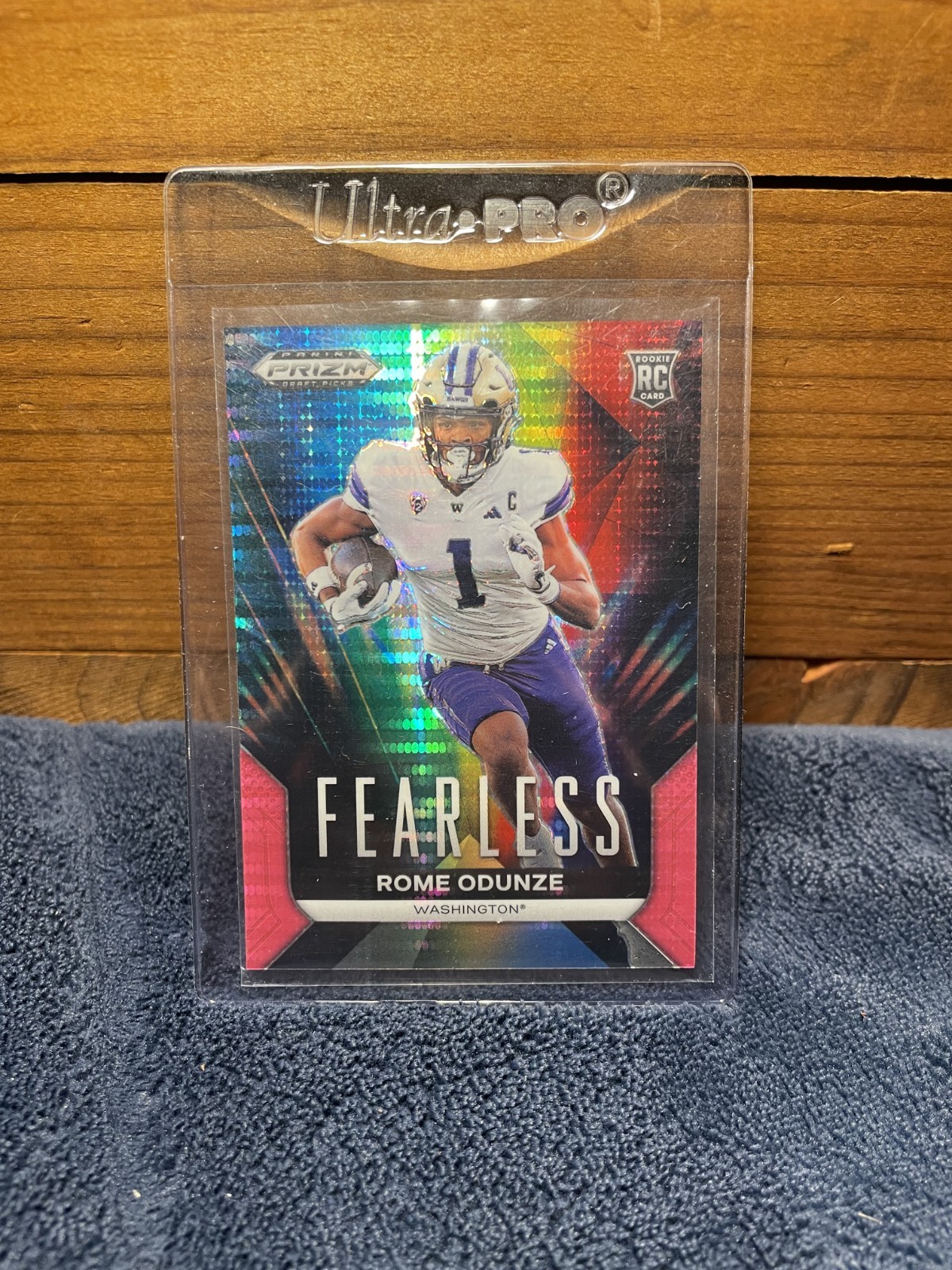 2024 Panini Prizm Draft Picks Rome Odunze Fearless Pink Pulsar RC #F-RO 12/15