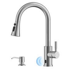 Touchless Kitchen Sink Faucet with Pull Down Sprayer, Motion Sensor Touch on ...
