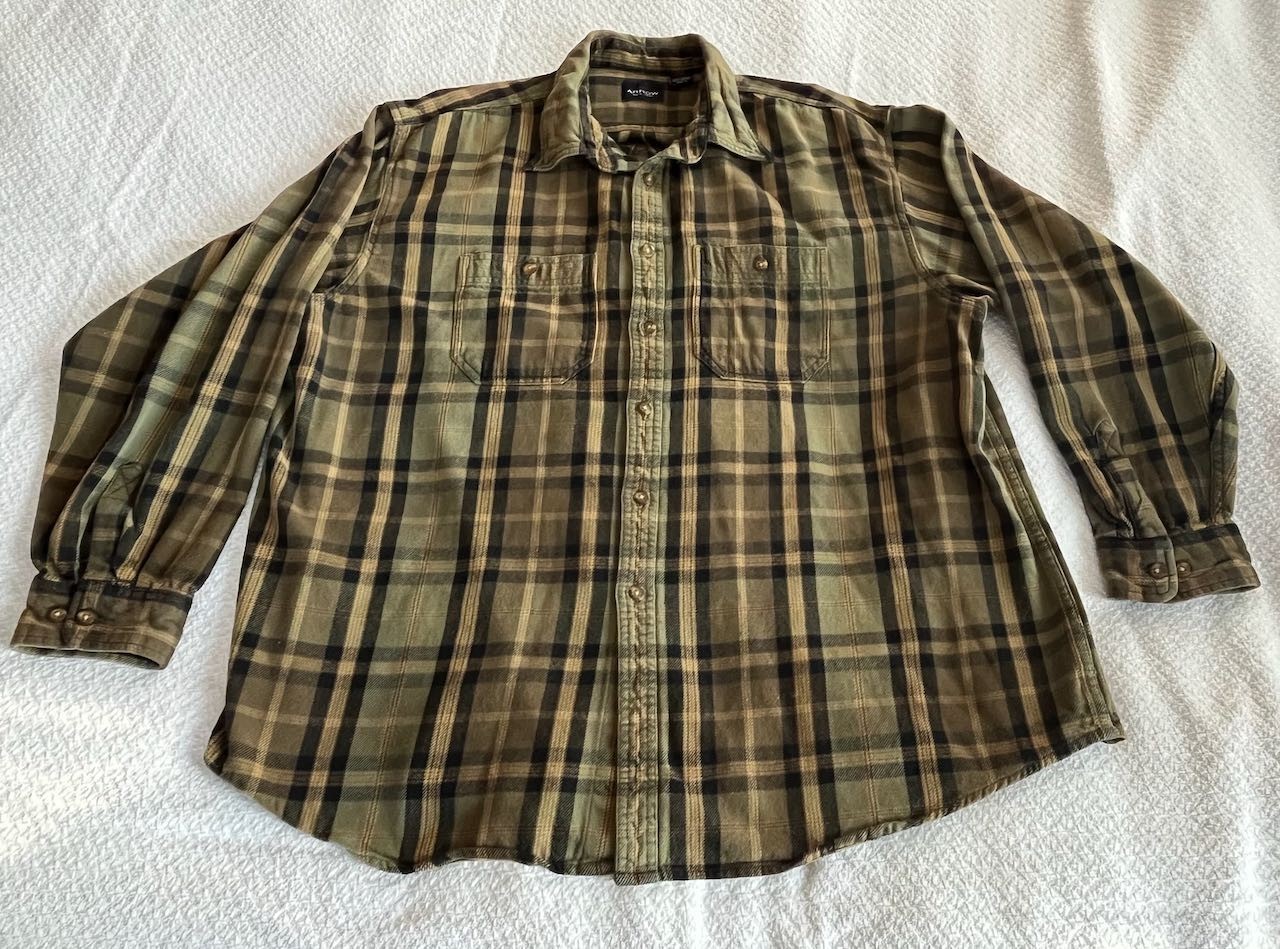 Arrow USA 1851 Men&rsquo;s XXL Heavy Flannel Shirt Green Black P