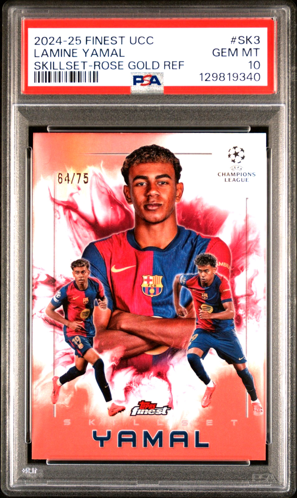 2024-25 Topps Finest UCC Skillset LAMINE YAMAL /75 FC Barcelona PSA 10 GM SP!!!