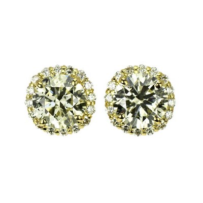 Brand New K18YG Diamond Earrings 2.043ct VLY SI2 VG/G D0.24ct [ESCORE] free ship