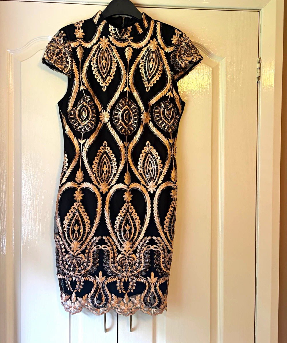 quiz dresses black and gold Paisley for Women for sale JAN 26 MD