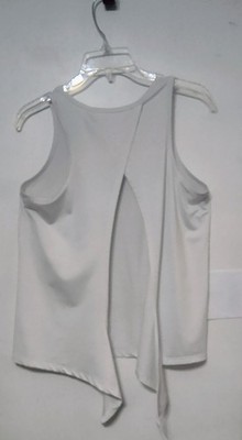Zelos White Sleeveless Open Back Blouse. Size Small