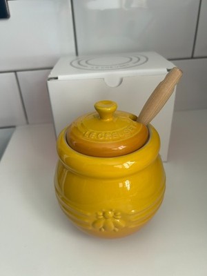Le Creuset Steingut Honigtopf mit Dipper Nektar gelb Neu in OVP tolles Geschenk