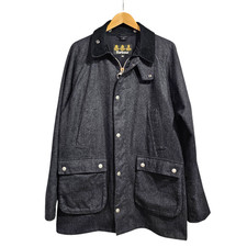 Barbour Mens Tweed Jacket Grey XXL Bedale SL Waxed Wool Herringbone Coat