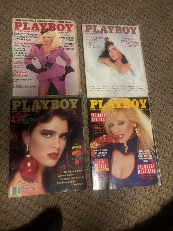 CELEBRITY PLAYBOY MAGAZINES - 1980's - Dec 1984,  Oct 1985, Dec 1986, April 1986