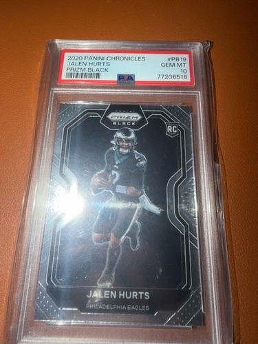 2020 Jalen Hurts ROOKIE Panini Chronicles Prizm Black RC #PB-19 GEM MT PSA 10