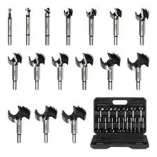 16PCS 6-54mm HCS Forstner Bit Set Wood Drill Bit Kit With Round Shank