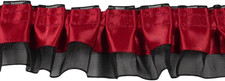 10 Yards Red Satin Ruffle Trim 1.57 Inch Pleated Organza Sewing Craft Lace