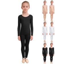 Girls Underwear Warm Up Outfits Workout Set With Regular/Stirrup Leggings Top