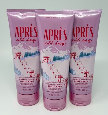 3 BATH BODY WORKS APRES ALL DAY ULTIMATE HYDRATION CREAM LOTION 8OZ SHEA BUTTER