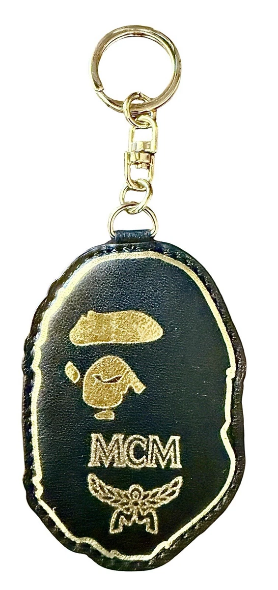 BAPE × MCM KEY CHAIN MCM x BAPE Baby Milo Charm Visetos Cognac in Coated Canvas with