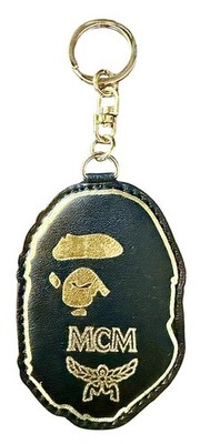 BAPE x MCM Leather Keychain New