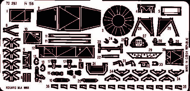 Eduard Accessories 72292 - 1:72 Fi-156 Storch - Etched Set - New