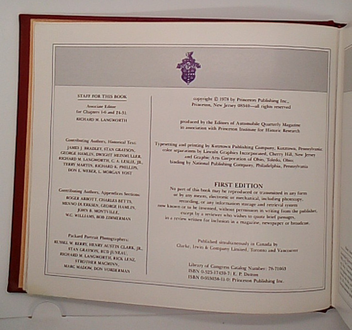 Packard: A History of the Motor Car and the Company (1978, Dutton Books)