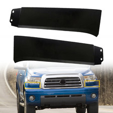 2pc Headlight Filler Trim Gloss Black For Toyota Tundra 2007-13 Driverpassenger