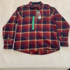 NWT Orvis Men's Heavyweight Flannel Plaid Shirt Button Down Red XL