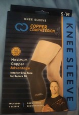 Copper Compression Knee Sleeve Maximum Copper Advantage Size Small/Medium NEW