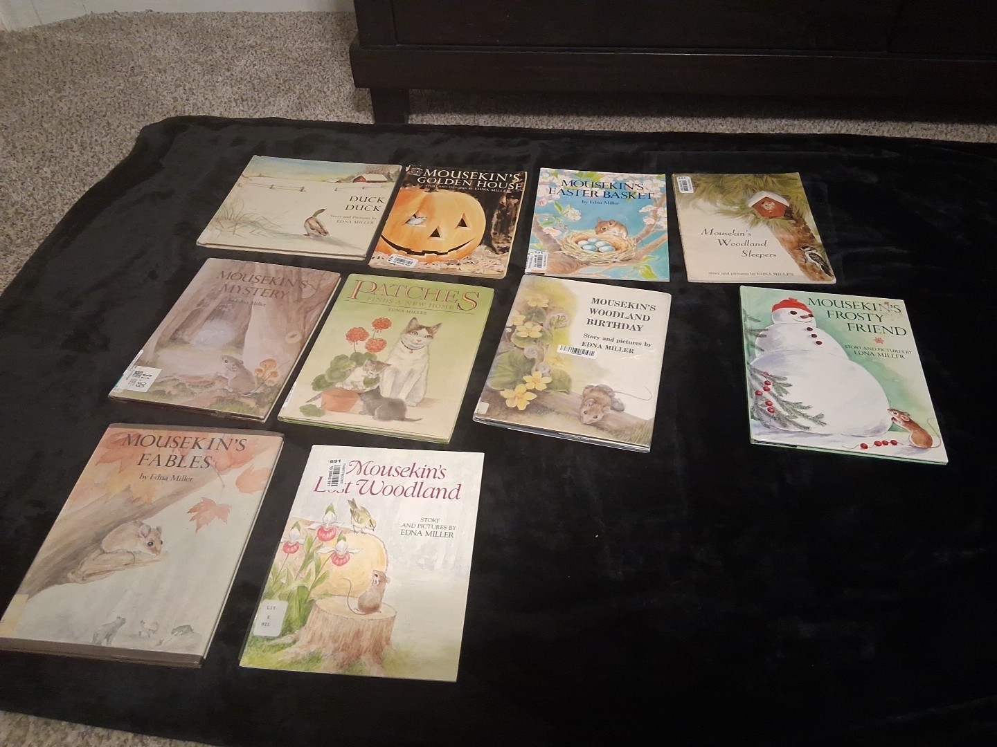 Lot Of 10 Edna Miller Books, Mousekins Golden House, Mousekins, Patches, Duck