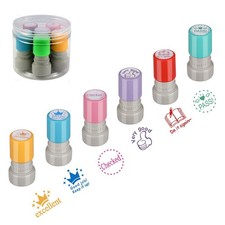 Teacher Stamps,6 Self-Ink Flash Stamp Set, Multicolor Teacher Stamps Set for ...