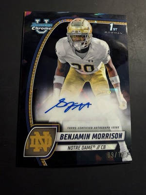 #ad #ad 2024 Bowman Chrome University Benjamin Morrison 1st Black Auto # 10 $59.99