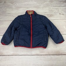 Member's Mark Boy's Blue Tan XS 4/5 Full-Zip Fleece Reversible Jacket Free Ship