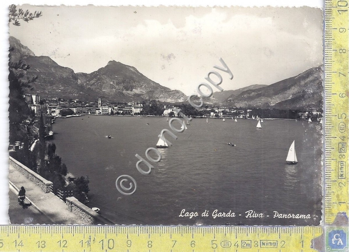 Cartolina - Postcard - Lago di Garda - Riva Panorama - Vele - 1958 (Brescia)
