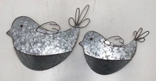 Transpac Metal Hanging Bird Container Wall Decor Set Of 2 Open Box