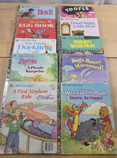 Lot Of 10 Vintage Little Golden Books 1979-1991, First Airplane Fuzzy Duck Heidi