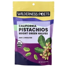 Organic California Pistachios, Bright Green Halves, Unsalted, 8 oz (226 g)