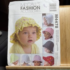 McCall  s Fashion Accessories  M4478 Sewing Patterns. Infant Hats Uncut