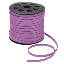 Faux Suede Leather Cord 5mm x 50 Yards Flat Leather String for Craft,Purple