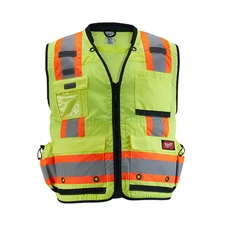 Milwaukee 48-73-5162 Class 2 Surveyor's High Vis Yellow Safety Vest - L/XL