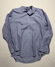 Tommy Hilfiger Custom Fit Shirt Mens XL Blue Micro Dot Long Sleeve Button Up