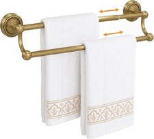 Adjustable Double Towel Bar, Antique Brass Wall Mount Towel Rack Fits 16.4 to