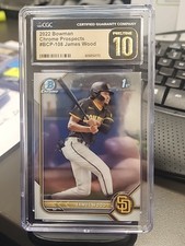 Graded 2022 Topps Bowman James Wood #BCP108 Chrome Prospects PRISTINE CGC 10