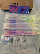 YMVV 15" Nail Polish Rack Wall Mounted Shelf, 4 Pack Rainbow Iridescent 