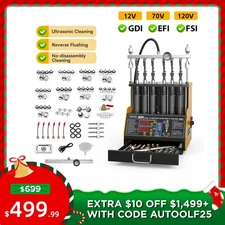 AUTOOL CT400 GDI Piezo Fuel Injector Cleaner Tester Ultrasonic Reverse Flush 