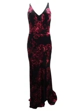 Xscape Women's Velvet Floral-Print Gown