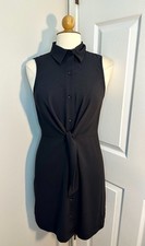 Nine West Women’s Black Tie Front Shirt Dress Size M