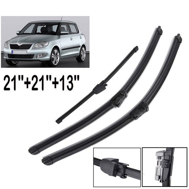 Front Rear Wiper Blades Fit For Skoda Fabia 2007 2008 2009 2010 2011